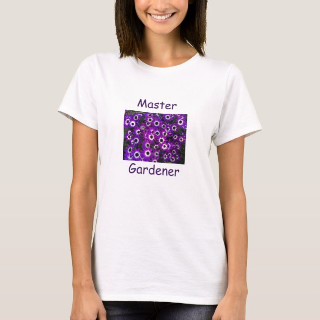 Master Gardener Beautiful Purple Flower Floral T-Shirt (Front)