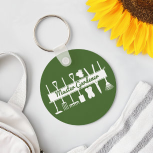 Master Gardener Simple Modern Forest Green Key Ring