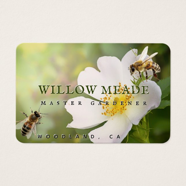 MASTER GARDENER Wild Rose and Bee Profile Card (Front)