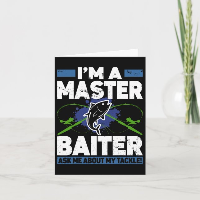 Master Iter Shirt Funny Fishing Fisherman Fish  Card (Front)