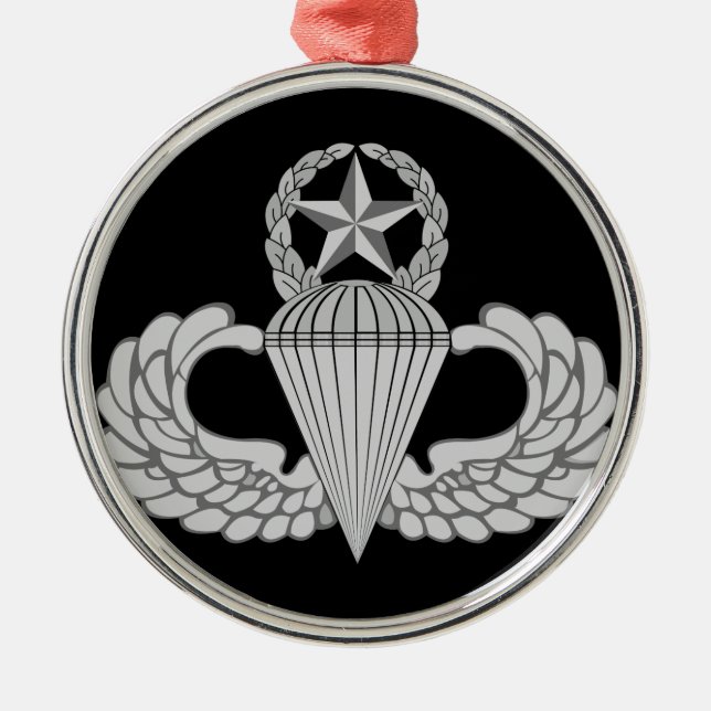 Master Jump/Parachutist Wings Metal Tree Decoration (Front)