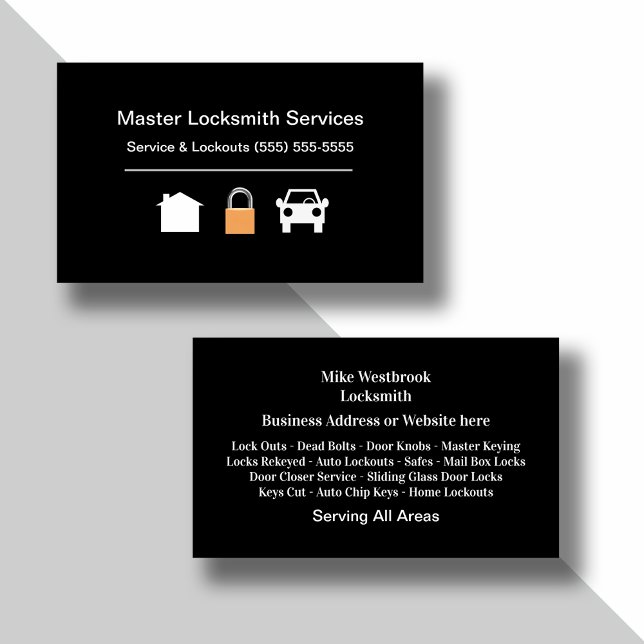 Master Locksmith Professional Business Cards (Creator Uploaded)