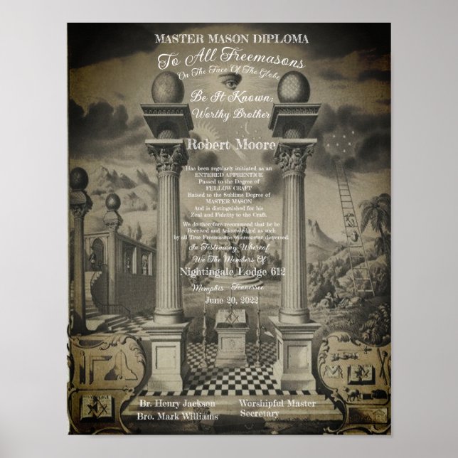 Master Mason Diploma Poster (Front)