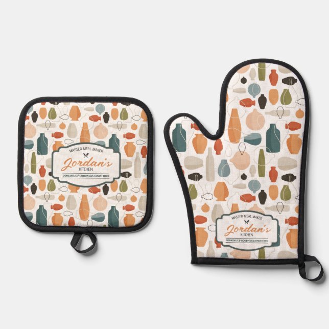 Master Meal Maker  Oven Mitt & Pot Holder Set (Front)