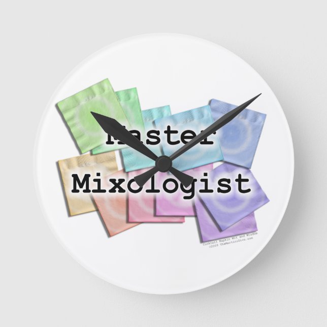 MASTER MIXOLOGIST BARTENDERS WALL CLOCK (Front)