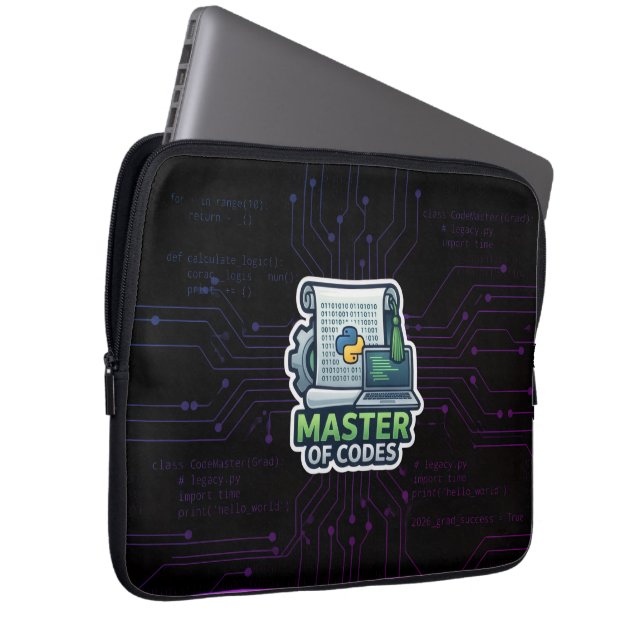 Master of Codes Developer Laptop Sleeve - Python (Front Right)