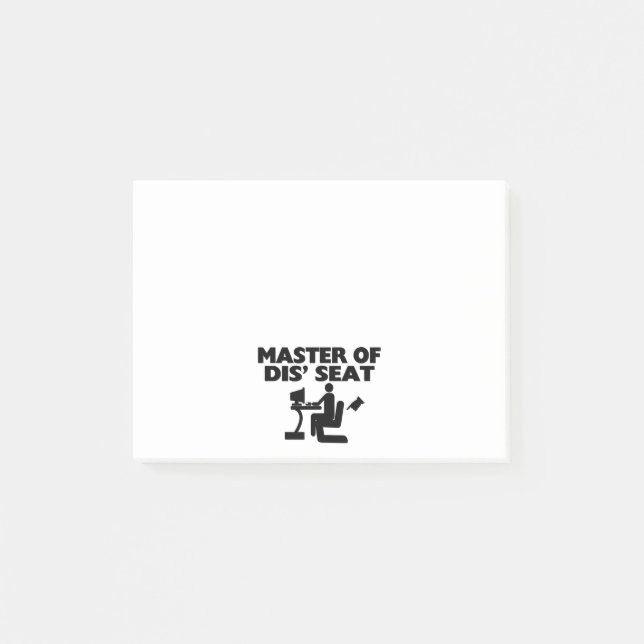 Master Of Dis' Seat Computer Post-it Notes (Front)