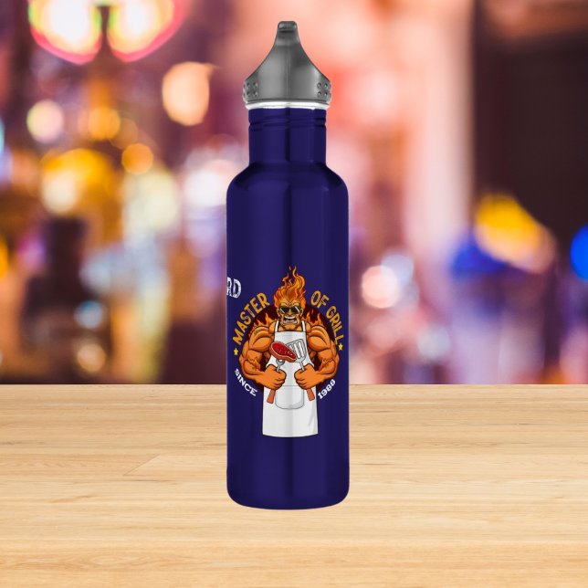 Master of Grill Fathers Day Gift BBQ Chef Dad 710 Ml Water Bottle (Creator Uploaded)