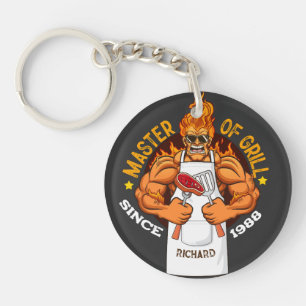 Master of Grill Fathers Day Gift BBQ Chef Dad Key Ring