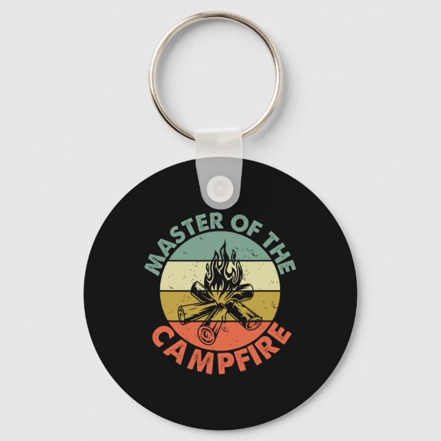 Master Of The Campfire Dad Camping Shirt Camping D Key Ring (Front)
