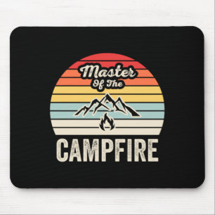 Master of the campfire funny camping retro vintage mouse pad