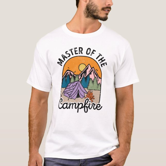 Master Of The Campfire Funny Camping Vintage T-Shirt (Front)