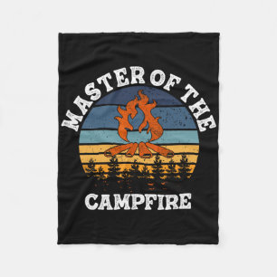 Master Of The Campfire Men Women Camping Funny Out Fleece Blanket
