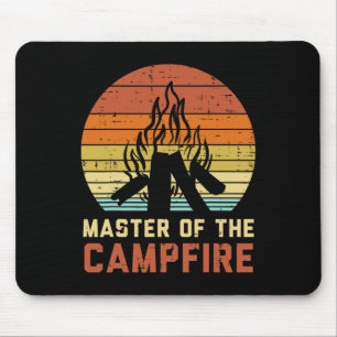 Master Of The Campfire Sunset Retro Bonfire Campin Mouse Pad