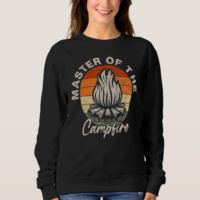 Master Of The Campfire Vintage Camping Camper Sweatshirt (Front)