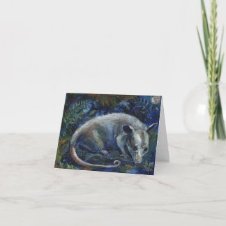 "Master of the Night", an opossum greeting card