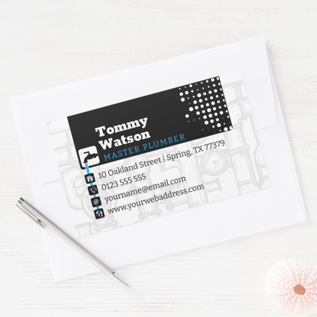 Master plumber | Handy Man Business Card Rectangular Sticker (Envelope)