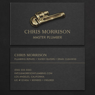 Master Plumber Wrench Professional Business Card