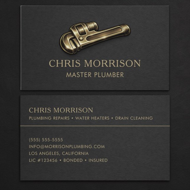 Master Plumber Wrench Professional Business Card (Creator Uploaded)