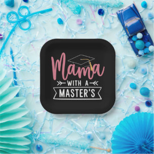 Master’s Degree Mama MBA Masters Degree Graduation Paper Plate