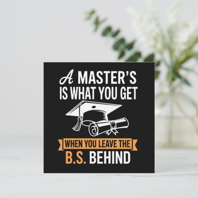 Master’s Degree MBA Masters Degree Graduation  Invitation (Standing Front)