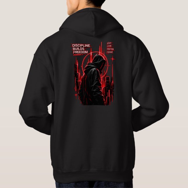 Master the Code Create Your Own Future Cyberpunk  Hoodie (Back)