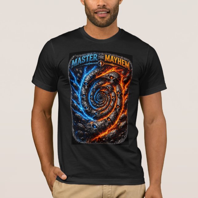 Master the Mayhem Skull – Fire vs Ice Electric Spl T-Shirt (Front)
