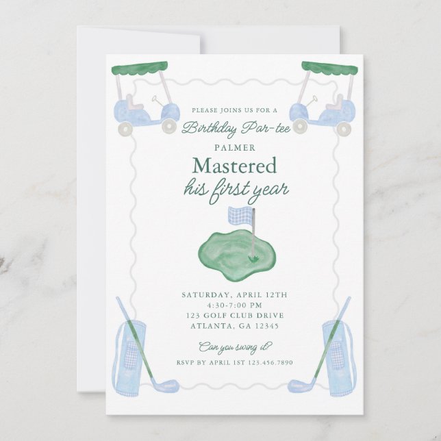 Mastered First Year Birthday Par-tee Invitation (Front)