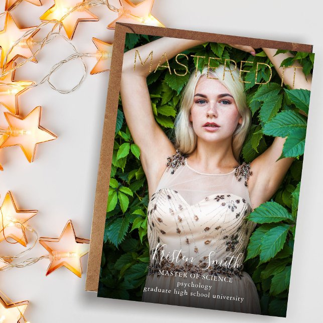 Mastered It Graduate Gold Photo Announcement (Creator Uploaded)