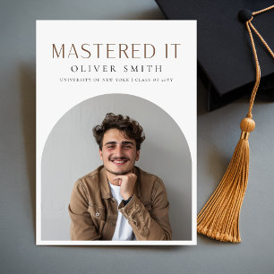 Mastered It Graduate Photo Graduation Announcement Postcard