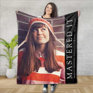 Mastered It Graduate Photo Keepsake Fleece Blanket