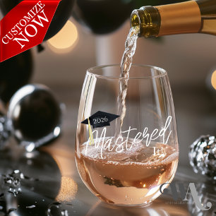 Mastered it Graduation Cap Stemless Wine Glass