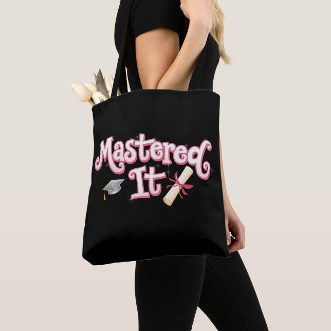 Mastered It Graduation Master's Degree Graduate Tote Bag (Close Up)