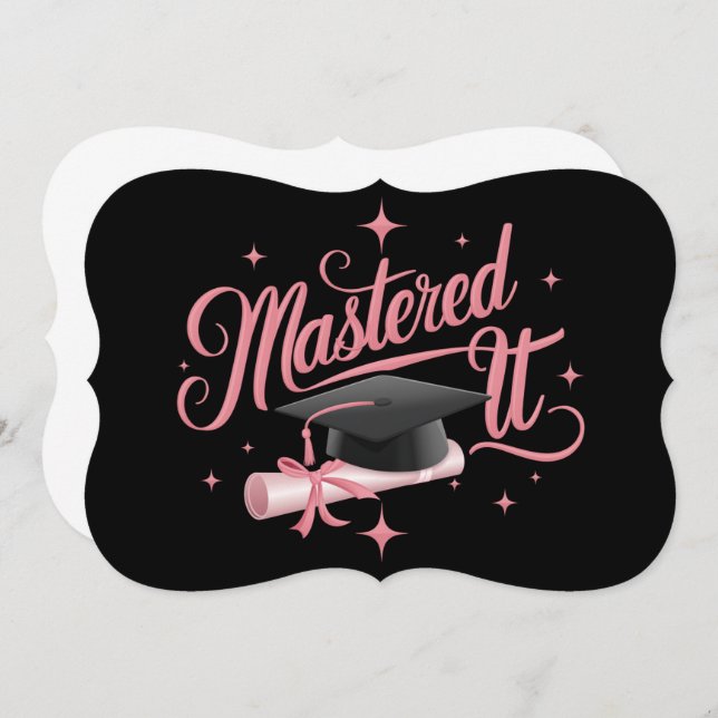 Mastered It Masters Degree Graduate MBA Graduation Card (Front/Back)