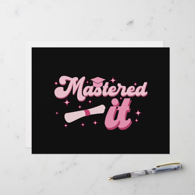 Mastered It Masters Degree Graduate MBA Graduation Custom Letterhead (Front/Back In Situ)