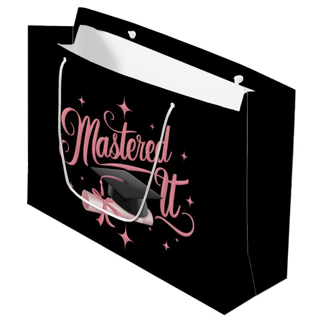 Mastered It Masters Degree Graduate MBA Graduation Large Gift Bag (Front Angled)