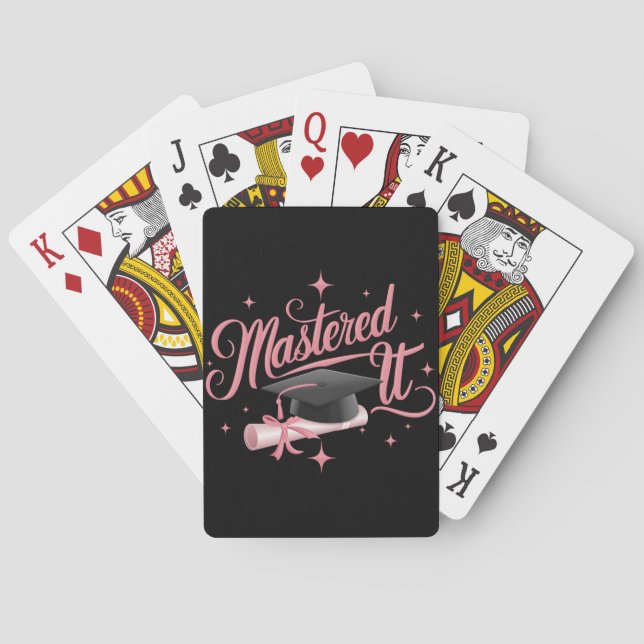 Mastered It Masters Degree Graduate MBA Graduation Playing Cards (Back)