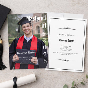 Mastered It Modern Photo Graduation Invitation