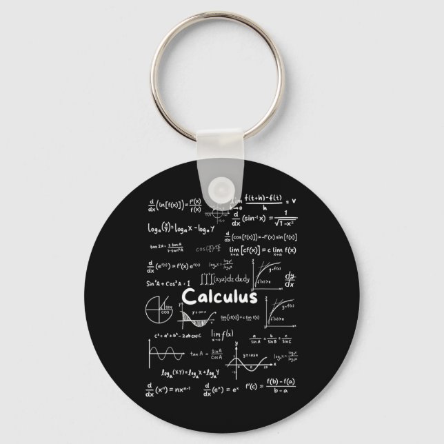 Mastering Essential Calculus Formulas Math Genius  Key Ring (Front)