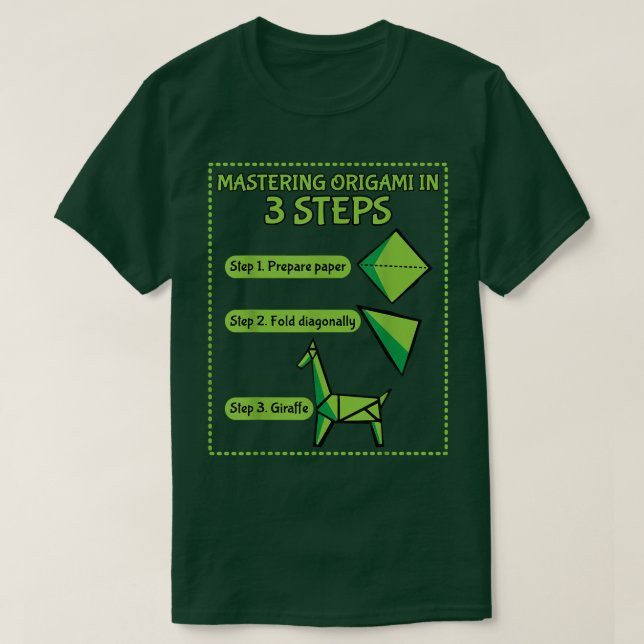 Mastering Origami in 3 Steps Paper Origami Gift  T-Shirt (Design Front)