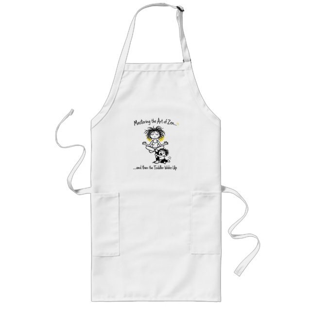 Mastering Zen Mom with Toddler Chaos Long Apron (Front)