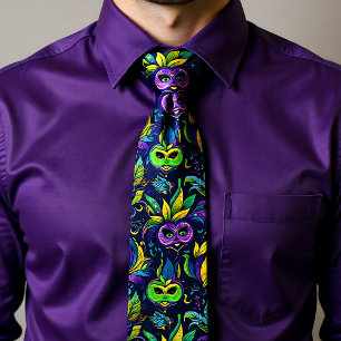 Masterpiece Mardi Gras Masks pattern Tie