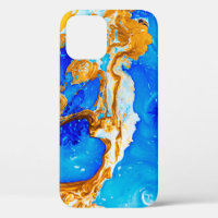 Masterpiece of designing art. Golden and blue pain