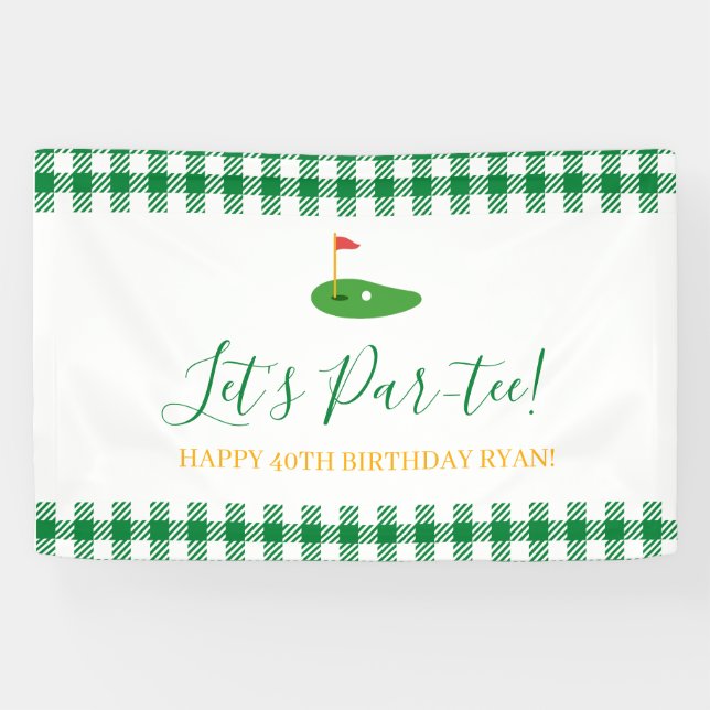 Masters Birthday Golf Theme for Older Adult 40th Banner (Horizontal)
