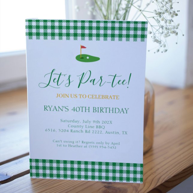 Masters Birthday Golf Theme for Older Adult  Invitation (Creator Uploaded)