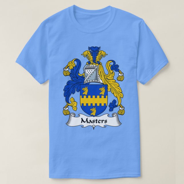 Masters Coat of Arms Family Crest  T-Shirt (Design Front)