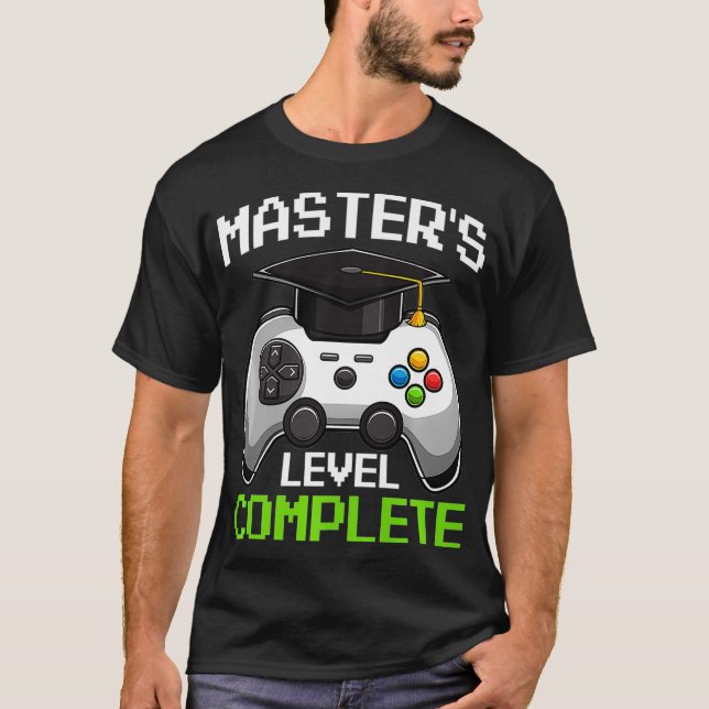 Masters Degree 2021 Graduation Funny Video Gamer P T-Shirt (Front)