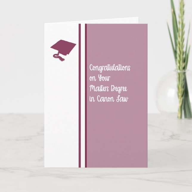Masters Degree Card for Canon Law (Front)
