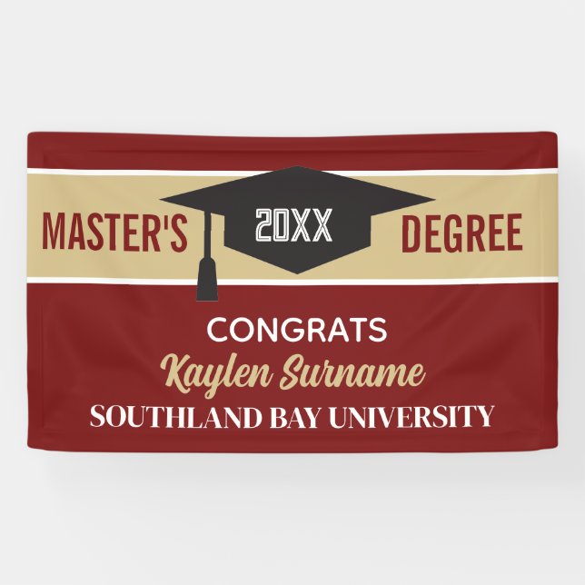 Master's Degree Congrats! CUSTOM Banner (Horizontal)