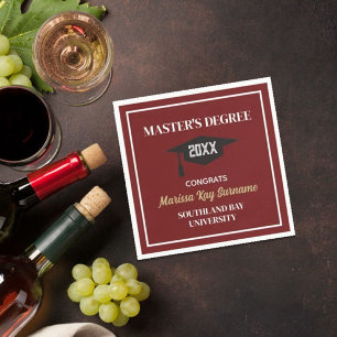 Master's Degree Congrats! CUSTOM Grad Napkins